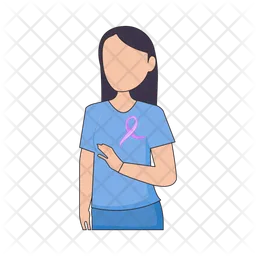 Ribbon cancer in women  Icon