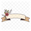 Ribbon Flowers Floral Decoration Icon