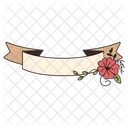 Ribbon Flowers Floral Decoration Icon