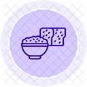 Rice Bread Color Circle Icon Icon