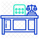 Richterpult Richtertisch Und Stuhl Richterbank Symbol