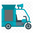 Rickshaw Delivery Megaphone Van Street Food Truck Icon