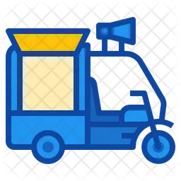 Rickshaw-delivery-megaphone-van-street-food-truck  Icon