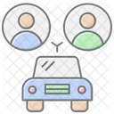 Ride Sharing Lineal Color Icon Icon