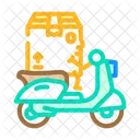 Riding Scooter Cardboard Icon