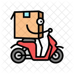 Riding Scooter Cardboard  Icon