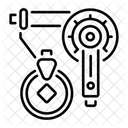 Riemenscheibe Seilscheibe Hebezeug Symbol