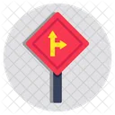 Right And Forward Arrow Sign Signage Icon