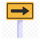 Right Arrow Road Post Traffic Board Icon