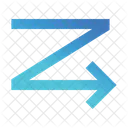 Right Arrow Zig Zag Interface Icon
