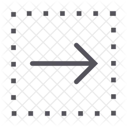 점선 사각형이 있는 오른쪽 화살표  아이콘