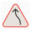 Right Bend Sign Icon