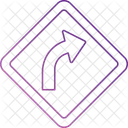 Right curve sign  Icon