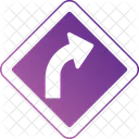 Right curve sign  Icon