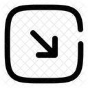 Square Arrow Right Down Icon