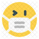 Right Eye Wink Emoji With Face Mask Emoji Icon