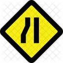 Right lane ends sign  Icon