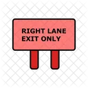 Right Lane Exit Only  Icon