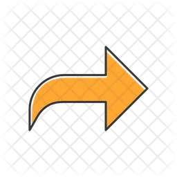 Right orange curved arrow  Icon
