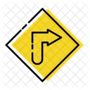 Right Turn Traffic Signs Icon