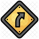 Right Turn Regulation Road Signs Icon