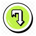 Right Turn Down Arrow  Icon