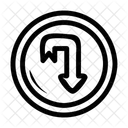 Right Turn Down Arrow Pointing Arrow Navigational Arrow Icon