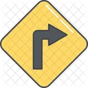 Right Turn Sign  Icon