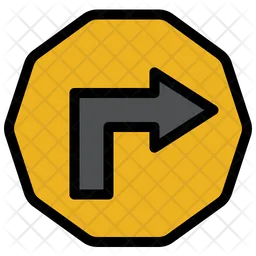Rigth Turn  Sign  Icon