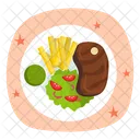 Rindersteak Steak Salat Symbol