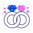 Rings Couple Rings Diamond Icon
