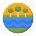 Rio Agua Mar Ícone