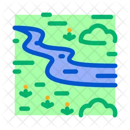 Río en zigzag  Icono