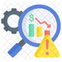 Risikomanagement Lupe Alarm Symbol