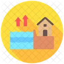 Rising Sea Levels Ocean Climate Icon