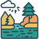 River In The Forest Icon