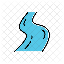 River Icon - Download in Colored Outline Style