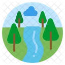 River Water Landscape Icon