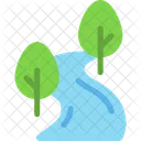 River Landscape Water Stream Icon