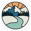 River Mountain Landscape Icon