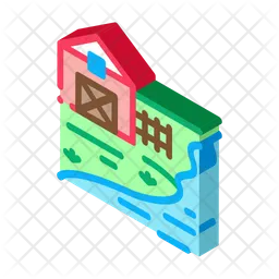 River Landscape Countryside  Icon