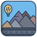Road And Mountain Chain  Icon