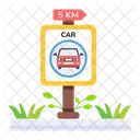 Road Board Road Sign Distance Board Icon