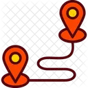 Road Direction Pin Place Icon