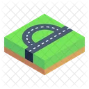 Round Road Road Interchange Highway Abstract Icon