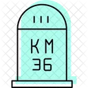 Road Km Color Shadow Thinline Icon Icon