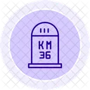 Road Km Color Circle Icon Icon