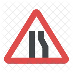 Road Narrow From The Right Side  Icon
