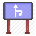 Right Turn Ahead Road Direction Traffic Board Icon