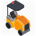 Isometric Road Roller With Roof Icon
